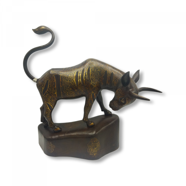 Steel cow-gilded by silver,gold washed>code F-T00246