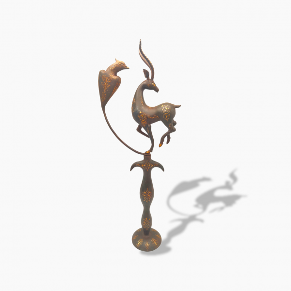 Steel statue of gazelle and bird-Code F-T00243