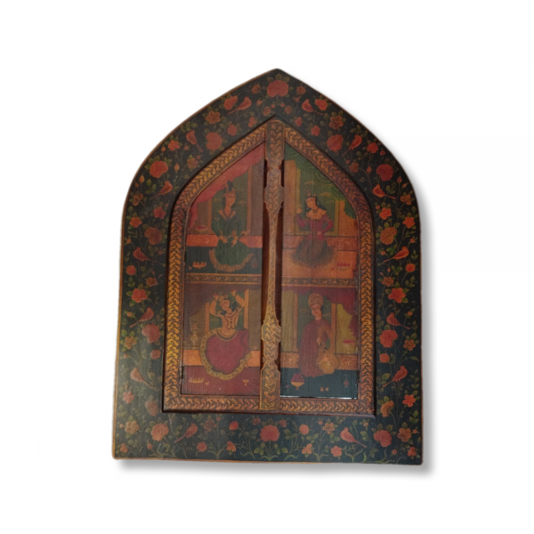 Walnut wood mirror with door-code C-A0043