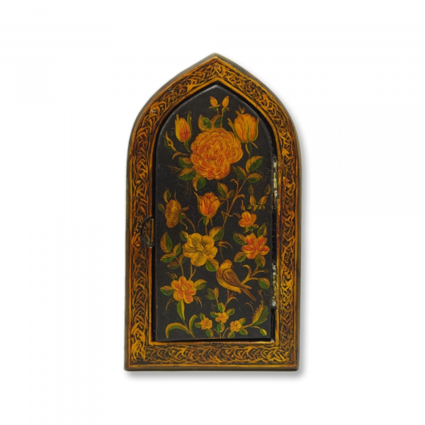 Small mirror with a door, flowers and chickens designed-code P-A00732