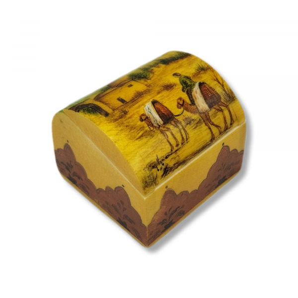 Small jewelry box, camel bone, patinated-Code O-J0055